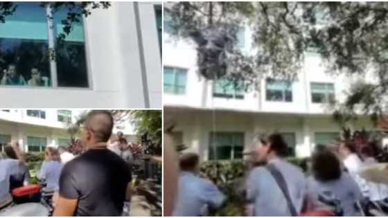 Man shows up at hospital with live band to sing and dance for his friend receiving treatment, video melts hearts