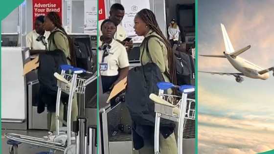 NYSC lady packs her bags, reportedly 'jets out' after passing out parade, airport video trends