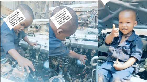 "Teach them skills not locusts": Little kid repairs car, fixes some parts, knots it effortlessly in video