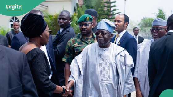 Photos emerge as Tinubu pays condolence visit to Akeredolu’s family