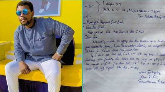 Nigerian man seeking bank job crafts unique application letter with fine handwriting, photo trends