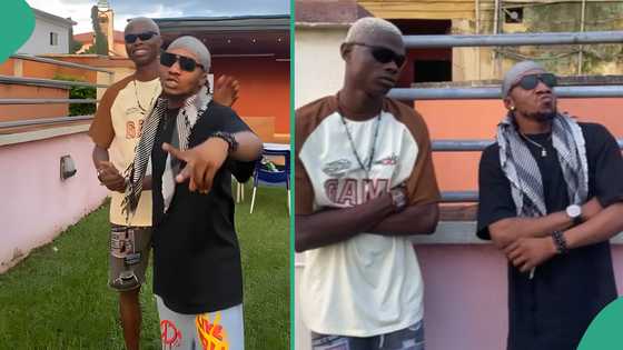 Mohbad lookalike links up with man who resembles Junior Pope, their fun video trends