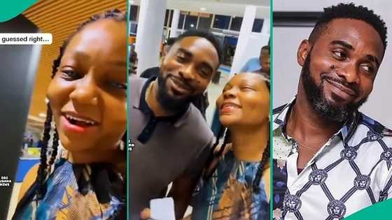 "Odogwu pararan": Lady gushes as Uzor Arukwe calls her 'achalugo' at airport, video melts hearts