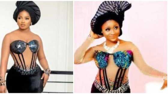 Nigerians react to lady's attempt at replicating revealing asoebi style