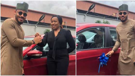 Congratulations pour in as BBNaija's Ozo receives keys to his car gift from Innoson Vehicles (photos)