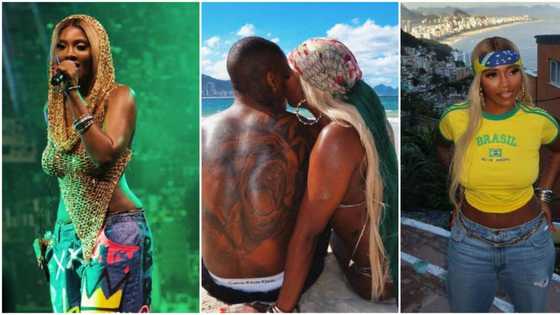 "I'm Going Back to Brazil": Tiwa Savage Laments about fuel scarcity, car tyre burst, fans react