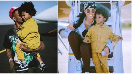 Zion at 4: Doting dad Wizkid takes his son and baby mama on a trip to Disneyland, cute video hits the internet