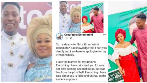 "Forgive me": Nigerian man publicly apologises to his wife 6 months after accusing her of infidelity