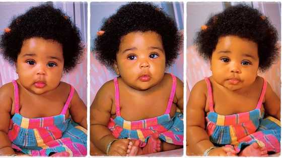 "Little angel": Beautiful baby girl with long natural hair flaunts it on TikTok, video melts hearts