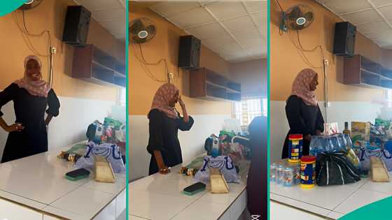 FUNAAB final year students give favourite lecturer gifts in class, her emotional speech warms hearts