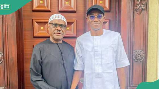Nigerians react as Labour Party national chairman Abure visits Wike