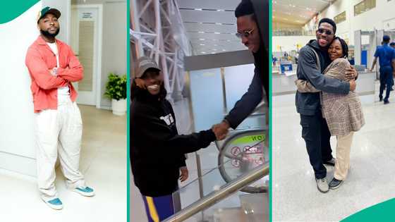 Davido shares uplifting comment about Moses Bliss as they 'jam' at airport: "Ur songs are healing"