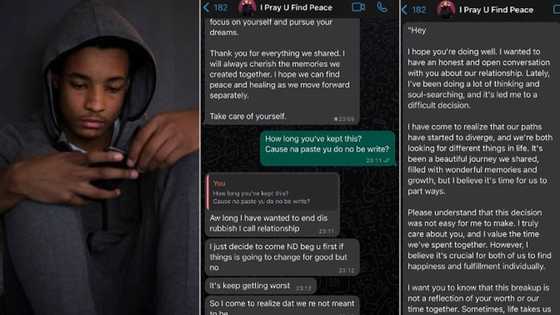 "She planned this for long": Man exposes hot, well-crafted break-up message his girlfriend sent out of the blues