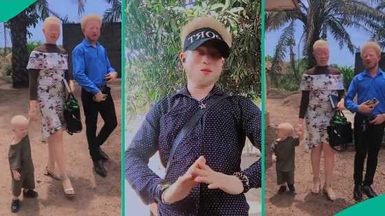 Albino family 'breaks' internet as their video surfaces on TikTok, people react: "Una just dey glow"
