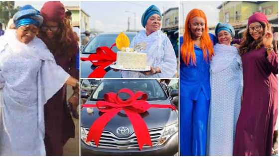 Olayinka Solomon's mum sheds tears of joy as actress surprises her with new car, 'paranran' on her birthday