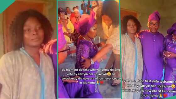 "She doesn't look happy": Video of lady welcoming her husband's second wife to the family trends