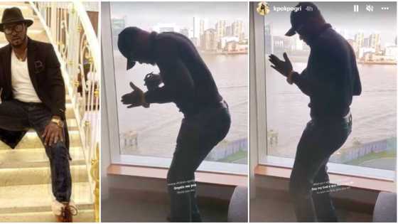 What did she see in him? Hilarious reactions as Tonto's ex Kpokpogri shows off dance moves in his happy shoes