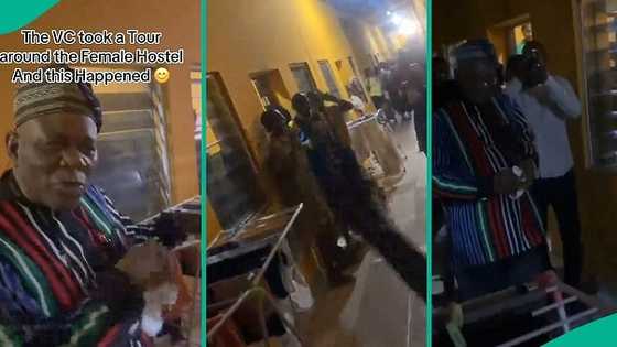Nigerian vice chancellor trends online after visiting girls' hostel for inspection of facilities