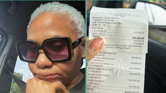 "N325k for low cut": Lady displays receipt after visiting salon to barb her hair, photo causes buzz
