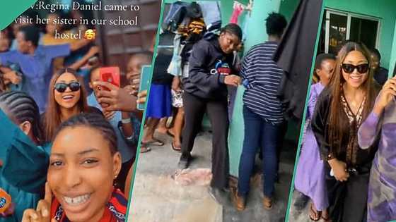 Students over the moon after sighting billionaire wife Regina Daniels in school's hostel