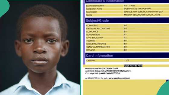 WAEC 2024 result of boy who attends church school catches people's attention, he had F9 in tourism