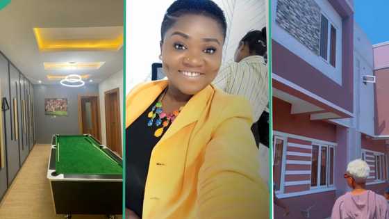 "Thank God for grace": Lady from humble home shares nice photos as she builds 2 houses in Lagos