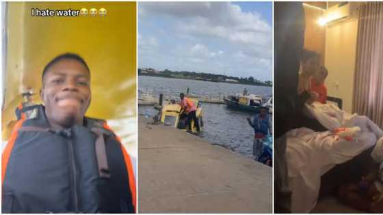 “Better run fast”: Young Nigerian man leaves school, visits sick girlfriend by boat, video stirs reactions