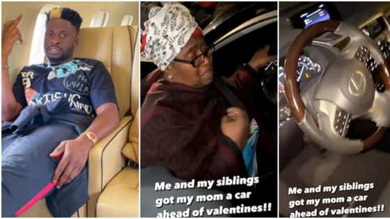 Early Valentine: DJ Ecool and siblings move mum to tears as they surprise her with brand new car
