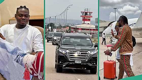 Nigerian man arrives with friends in private jet and convoy for child's dedication, video trends