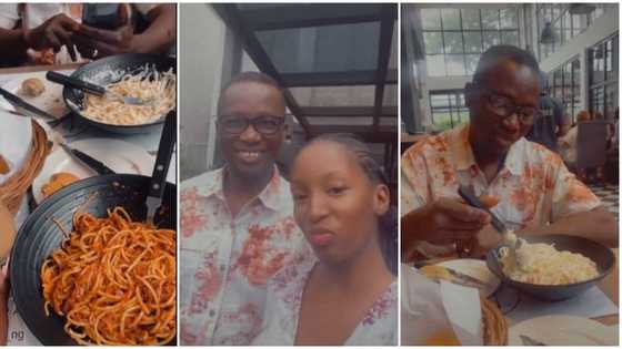 "Your dad is cute": Nigerian lady shares lovely video as she goes on date with her dad, says she is not taken