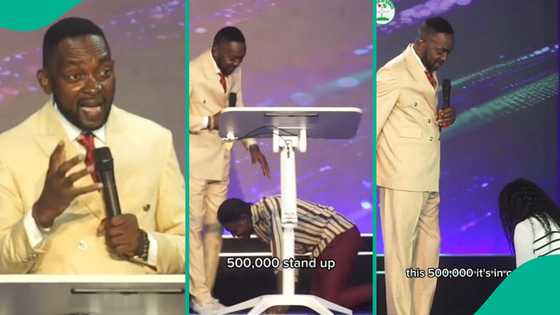 Video: Moment pastor unexpectedly gave 2 church members N500k each during service, many react