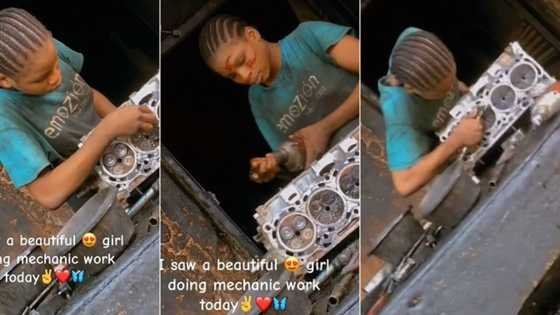 "Please help me find her": Pretty Nigerian girl working as mechanic captures hearts with video, people react