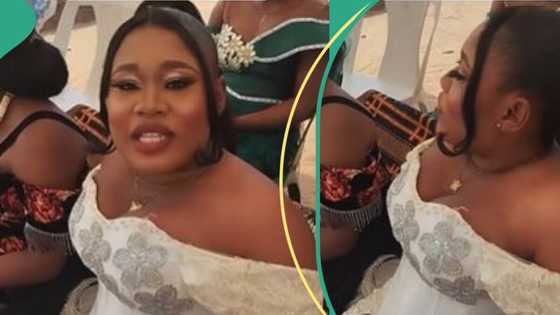 "She can't breathe": Lady in corset dress complains of discomfort at event, video goes viral