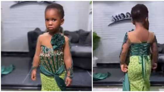 "Let kids be kids": Video of little girl in elaborate asoebi style sparks mixed reactions