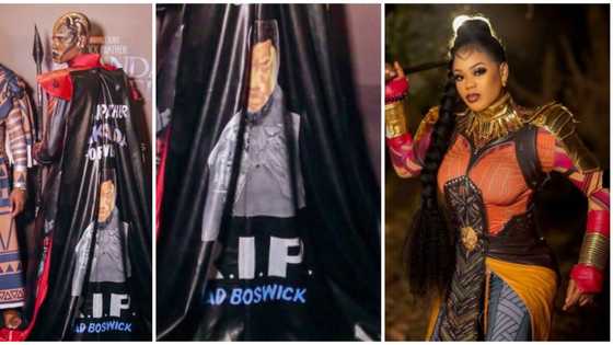 Hermes trends for wearing wrongly spelt 'Chad Boswick' cape, fans blame stylist Tiannah