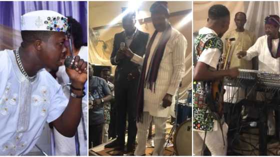 "A child who acts like his dad": Powerful moment King Sunny Ade handed over to his son Emperor on stage