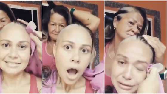 Woman warms heart as she shaves hair in solidarity with daughter who's battling cancer