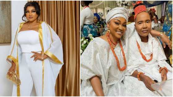 "This is Juwon's face o": Netizens gush over beautiful photo of Mercy Aigbe and young-looking mum