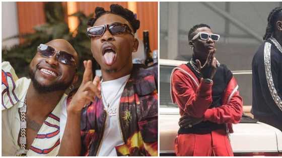 Davido's protégée Mayorkun congratulates Wizkid, Burna Boy on Grammy win, fans roast him for taking long