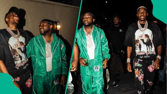 Osimhen links up with Afrobeats superstar Davido while on holiday in Lagos