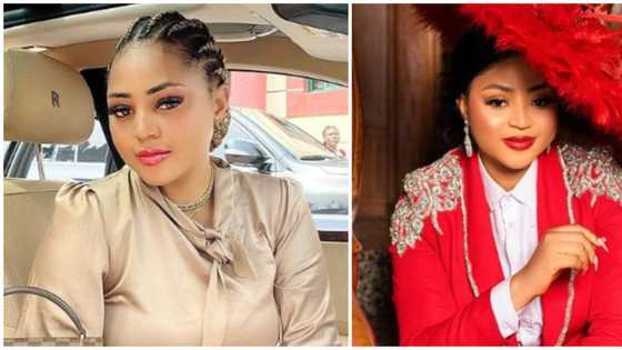 Regina Daniels: Nollywood star slays in red ensemble as she celebrates 13m IG followers