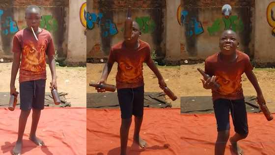 "Where can I find him?" Talented boy catches bottle with chewing stick during flip challenge, video emerges