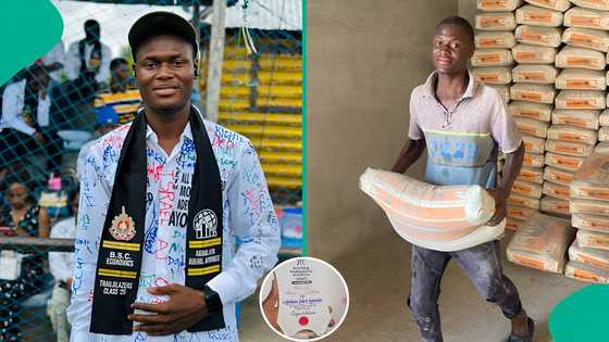 LAUTECH graduate who worked as a cement carrier to pay his school fees breaks record, shows off CGPA