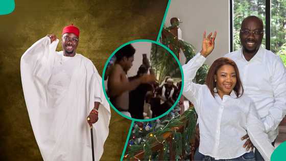 Obi Cubana's son's dance moves at dad's home ignite reactions: "Happiness wan finish next of kin"