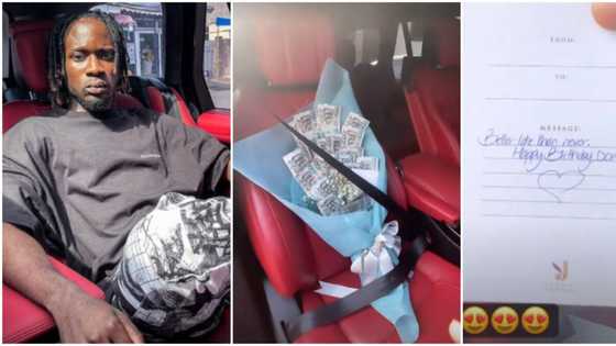 Best flowers I have ever gotten: Singer Mr Eazi flaunts large bouquet of money he got for 30th birthday