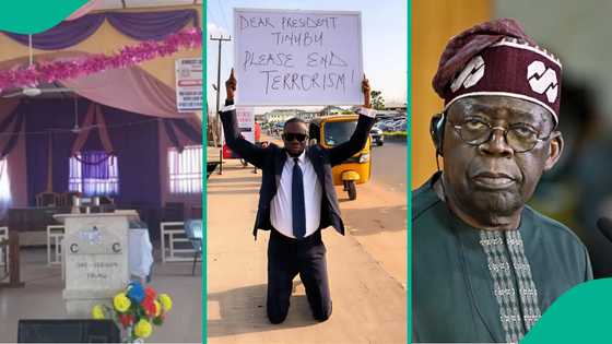 Kwara church attack: Nigerian pastor stages solo protest on road, begs Tinubu to end terrorism