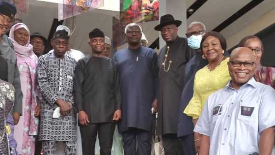 Details, photos emerge as Osinbajo, Jonathan, Obasanjo meet in Ogun