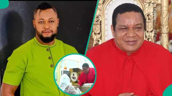 Nollywood actor Vincent Opurum, colleagues acknowledge Olumba Olumba Obu as 'King of Kings' in video