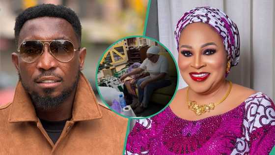 Adorable video as Timi Dakolo prostrates to greet Bukky Wright trends: "The humility is a lot"