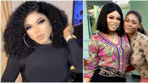 Bobrisky shares photo with young lady he adopted from another country, calls her his daughter